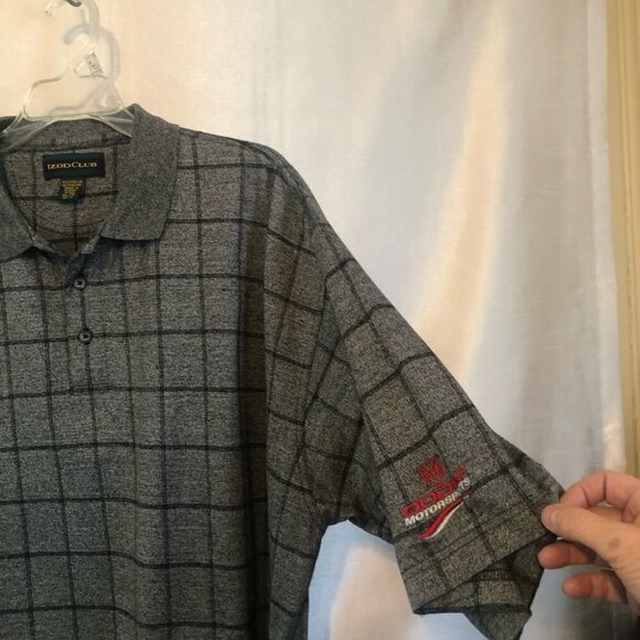 NWOT IZODCLUB  Mens XLG Polo Shirt in Grey/Black - Picture 4 of 9